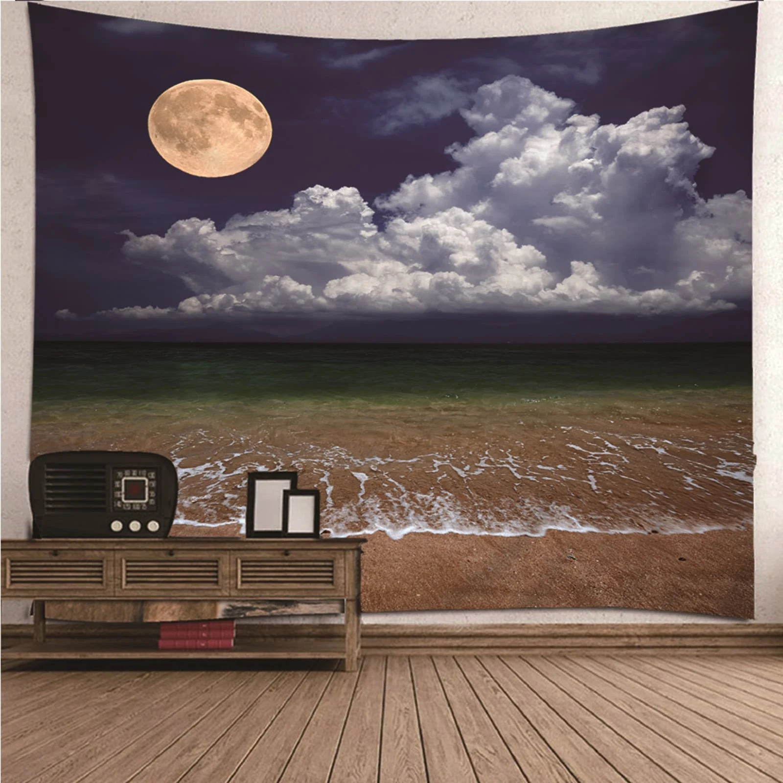

Home Decor Home Tapestry Large Size natural scenery Beach Night Scene Wall Hanging Blanket Dorm Art Decor Covering