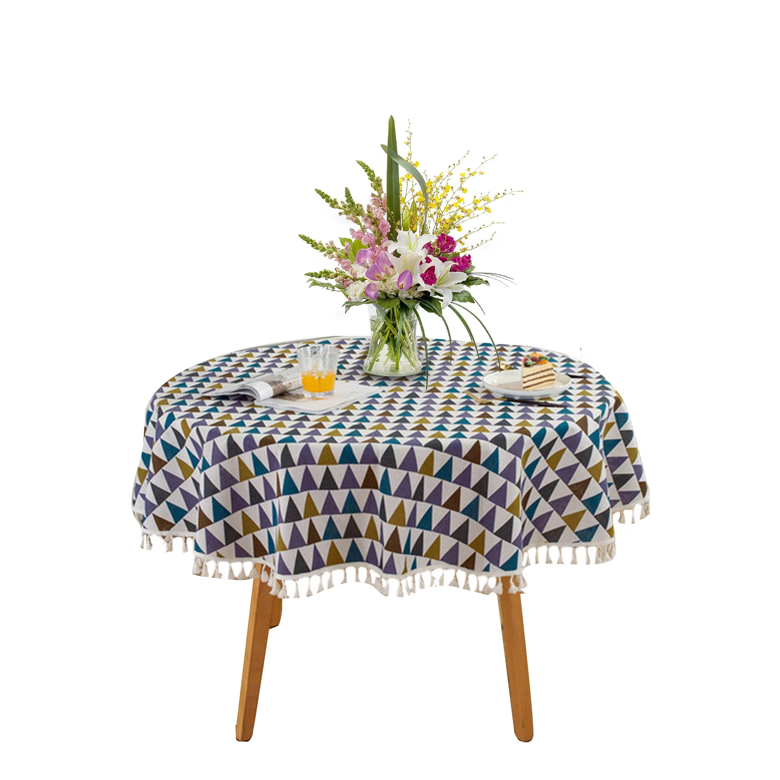 

Checkered Tablecloth Party Weddings Home Decoration Outdoor Picnic BBQ Decoration Nordic style cotton ound table cloth cover