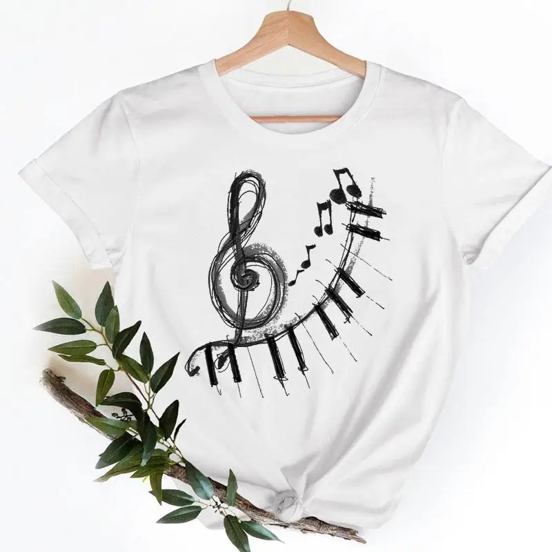 

Graphic Tee Ladies Fashion Casual Women Clothing Summer Music Love Sweet Trend Short Sleeve T-shirts Female Tshirt Clothes