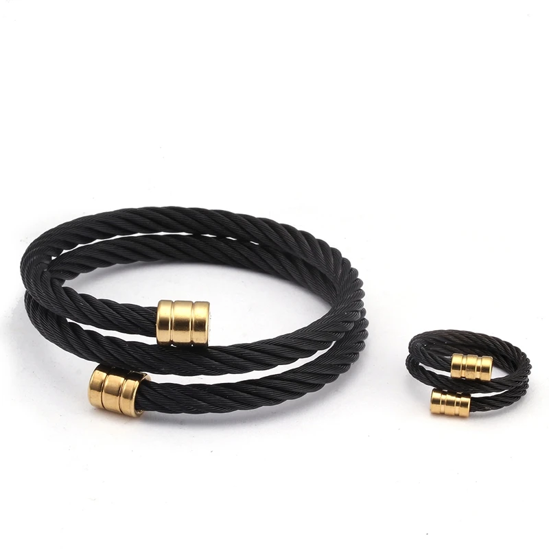 

Simple Design Stainless Steel Braided Chain Link Fashion Bangles Pulsera Vintage Men Women Open Charm Wrap Classic Bracelets