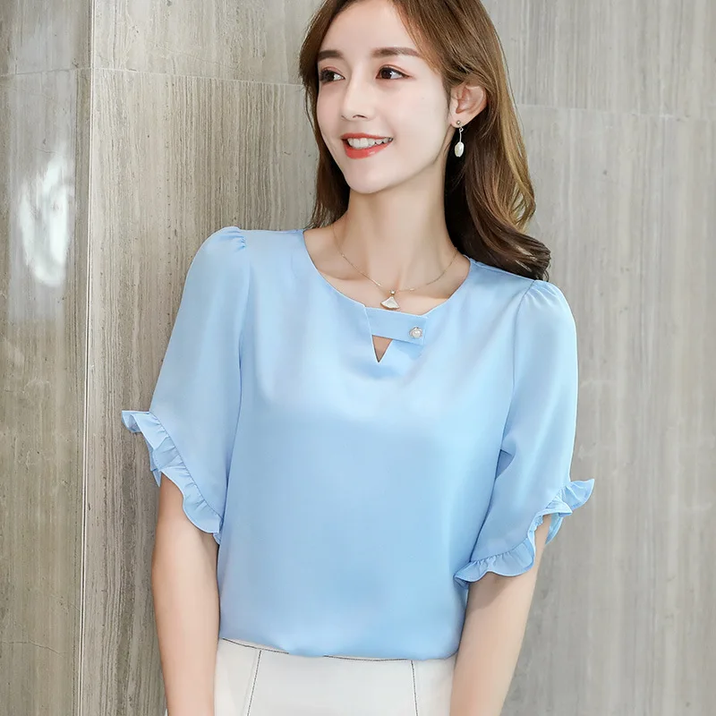 Clearance In Stock Lowest Price Women Blouses &amp Shirts Summer Shirt 2020 New Fashion Slim Korean Office Long Sleeve Top | Женская