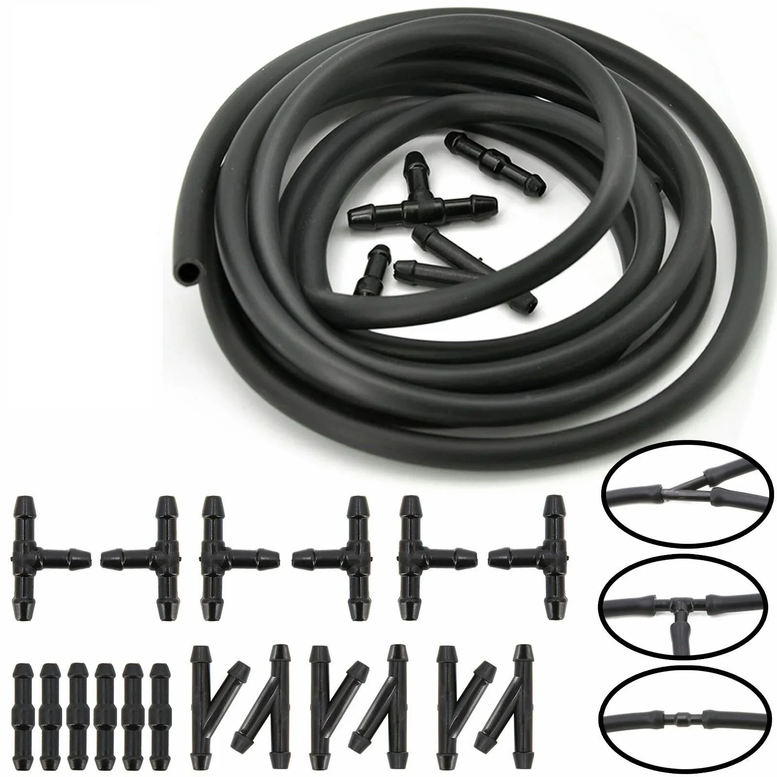 

Усиленный Шланг Для Омывателя Лобового Стекла Автомобиля С Защитой От Протечек, 2 М + 18 Соединителей, Насадка-трубка