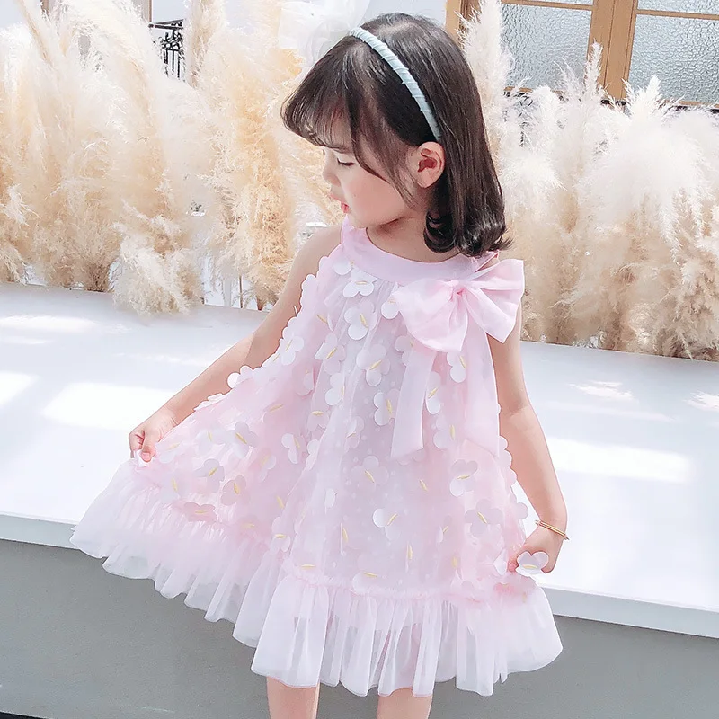 

flower girl dresses Summer new girl sling butterfly dress Korean princess gauze dresses girls clothes toddler girl clothes