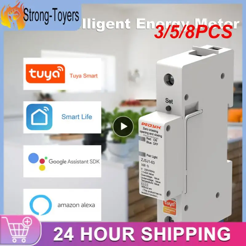 

3/5/8PCS Energy Acquisition Switching Tuya Single Phase Single Phase Meter 1p 63a Wifi Smart Energy Meter Smart Home New