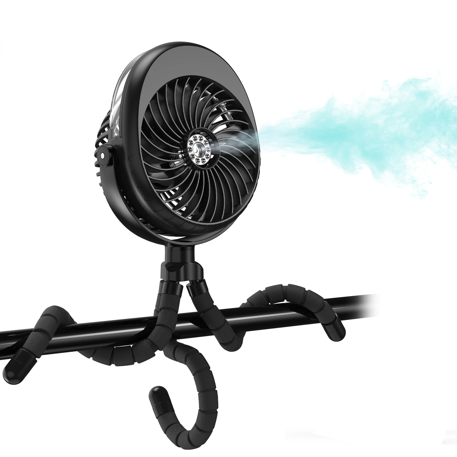 

Misting Stroller Fan Clip On Fan for Baby Portable Fan Rechargeable Handheld Personal USB Misting Fan with Flexible Tripod