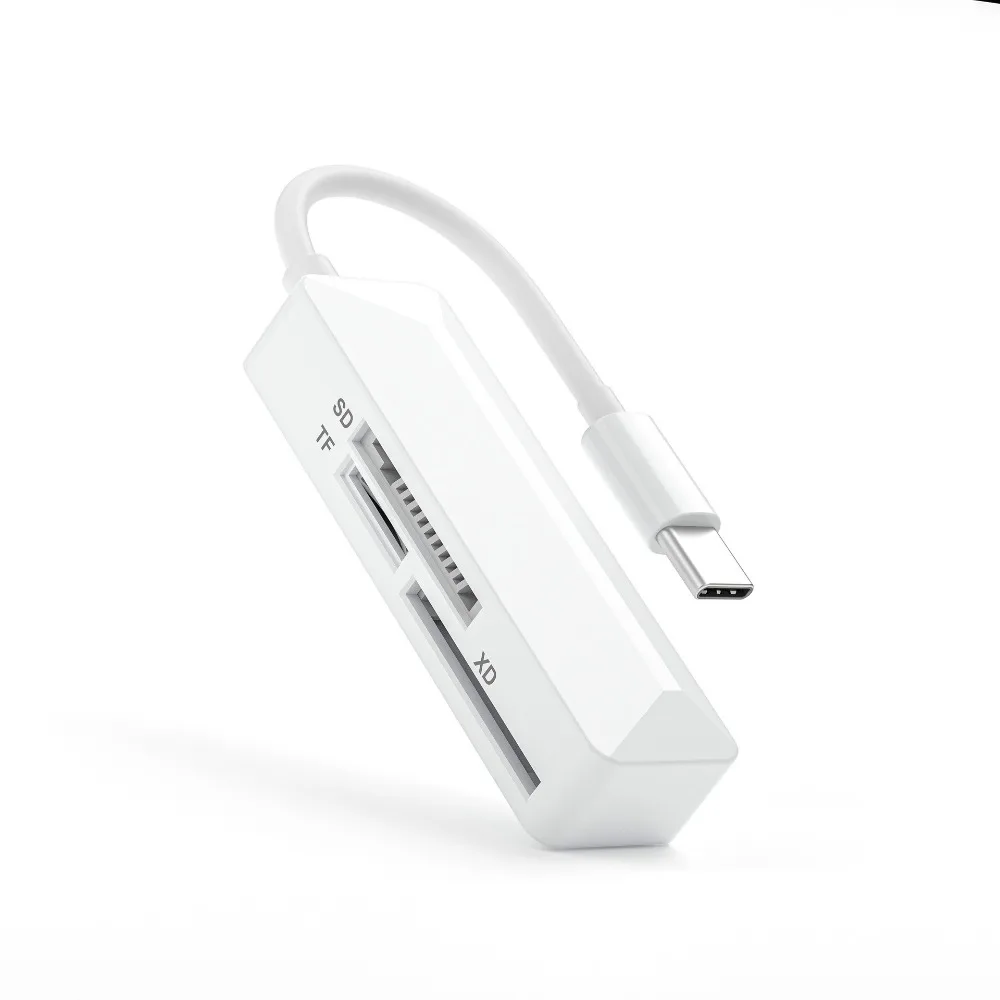 Фото Адаптер для чтения карт памяти 3 в 1 Type C Lightting, поддержка карт памяти SD TF XD, Plug and Play, передача фотографий для iPhone, телефонов Android №2