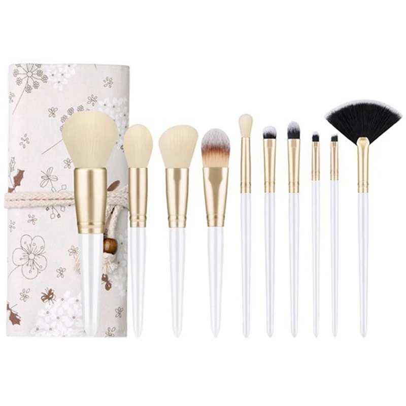 

10Pcs Professional Make-Up Brushes Set Makeup Power Brush Make Up Beauty Tools Kit with Bag