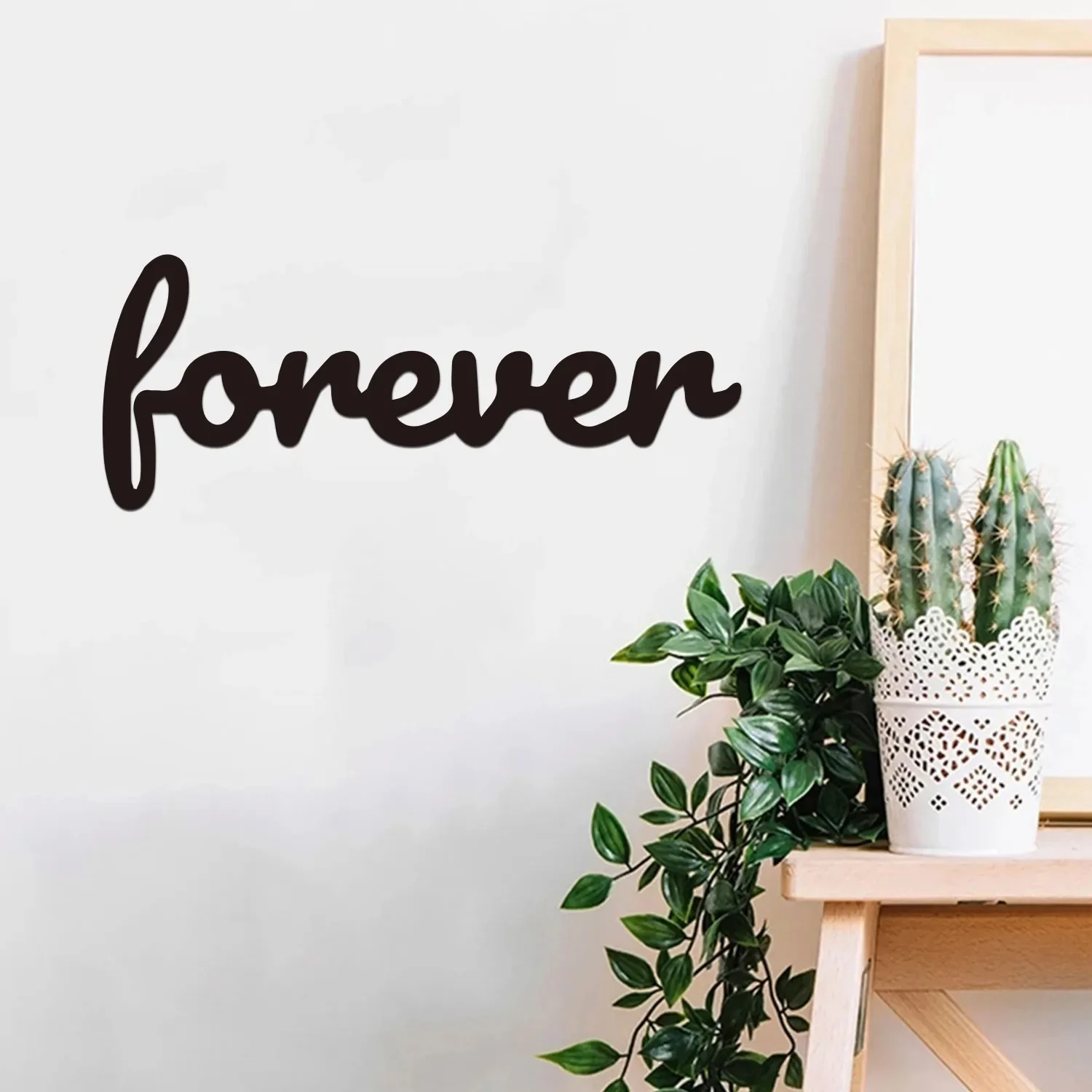 Forever Cursive Word Металлическая Настенная Художественная Свадебный Подарок