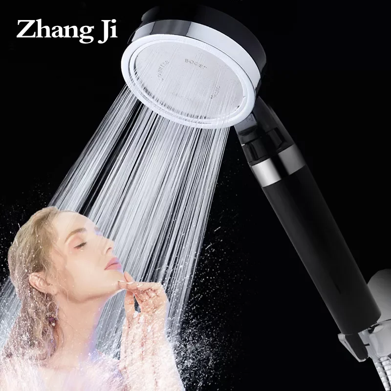 

Большая черная регулируемая душевая лейка Zhangji 9,3 см с фильтром, водосберегающая насадка высокого давления со стоп-переключателем, душевая ...