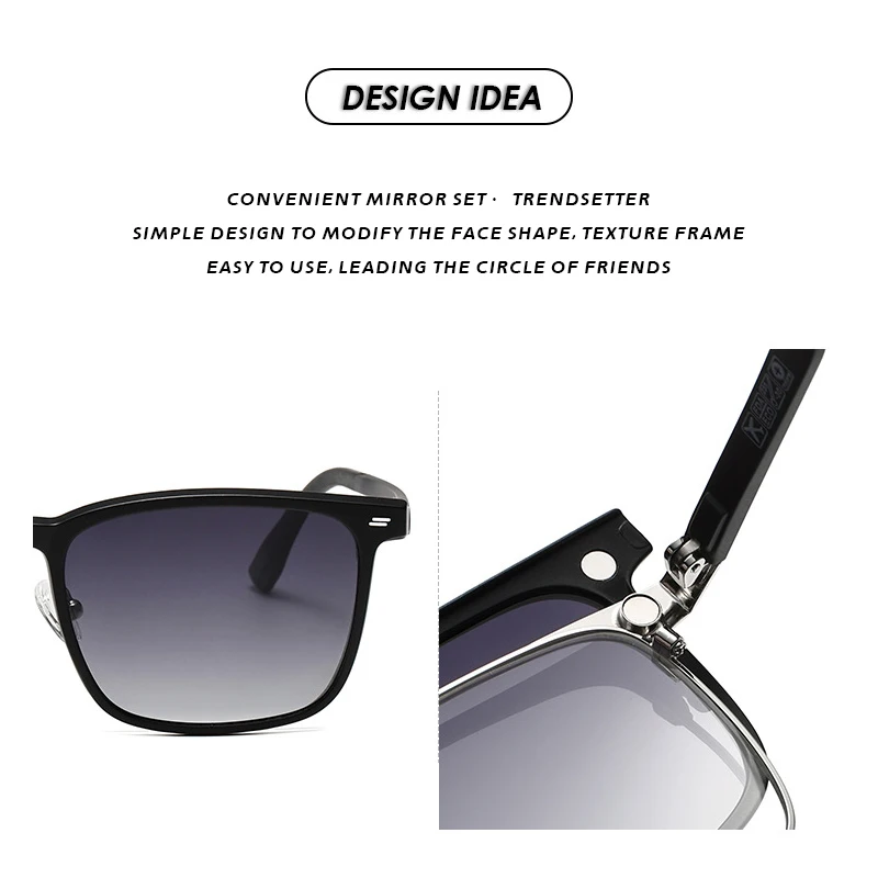 Новые квадратные магнитные очки для близорукости комплект в полуоправе мужские