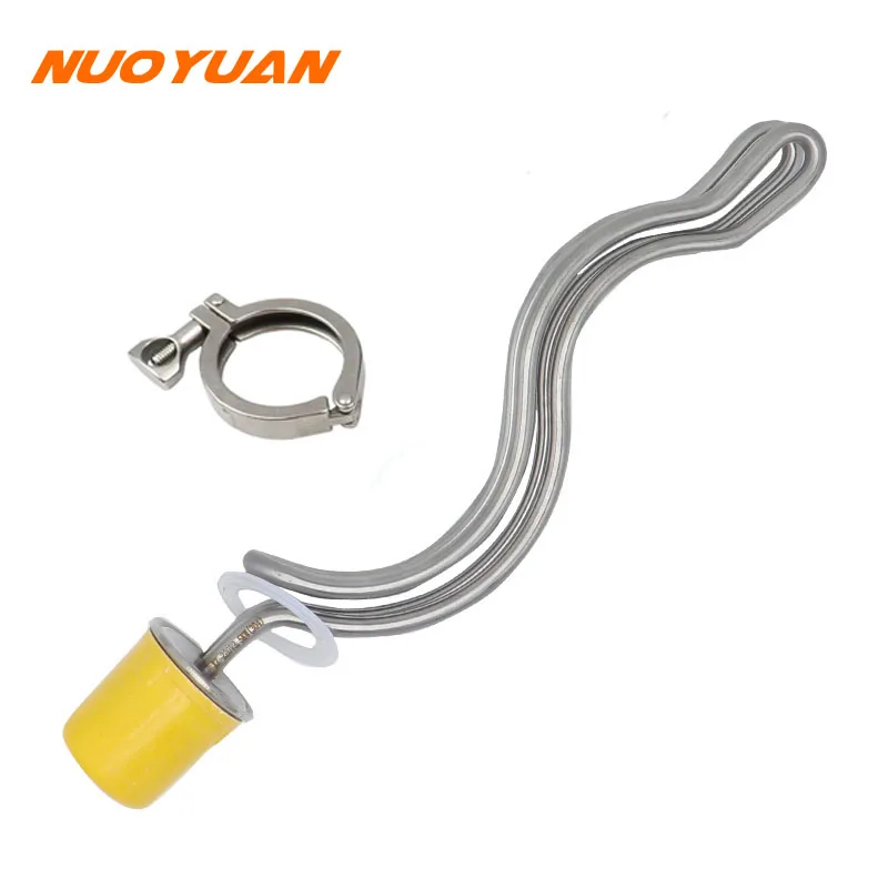 

1.5" Tri Clamp Heater Element 220V 4.5KW Ripple Type Stainless Steel Electric Immersion Tubular Water Heater for Brewing