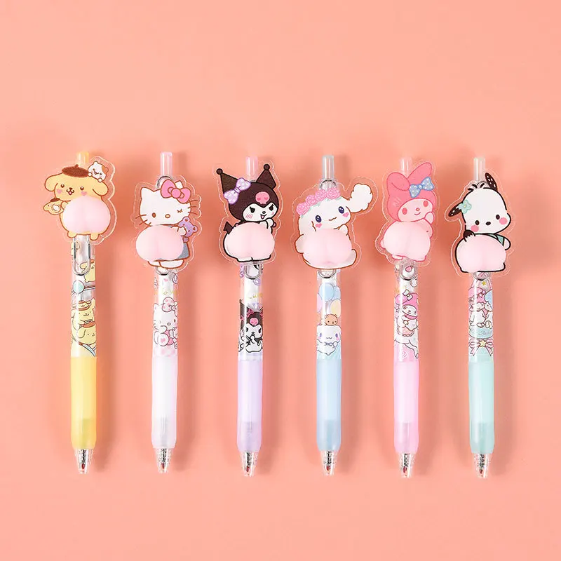 

Kawaii Sanriod Stationery Kuromi My Melody Cinnamoroll Doraemon Gel Pen Signature Pen Lucky Decompression Pen Toys for Kids Gift