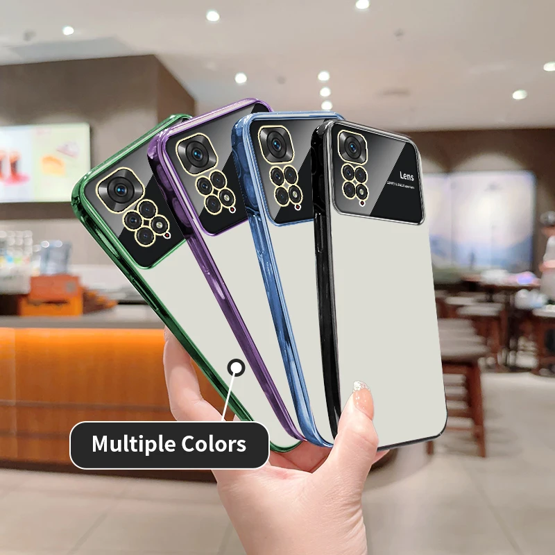 

for Xiaomi Redmi Note 11 Pro 5G 11S Case 6D Plating Luxury Clear Large Window Lens Film Soft Cute Phone Cover RedmiNote11sPro5G