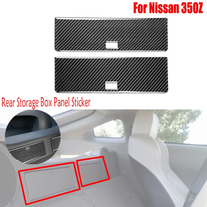

For Nissan 350Z 2003-2009 Real Carbon Fiber Auto Accessories Interior Parts Rear Storage Box Panel Sticker