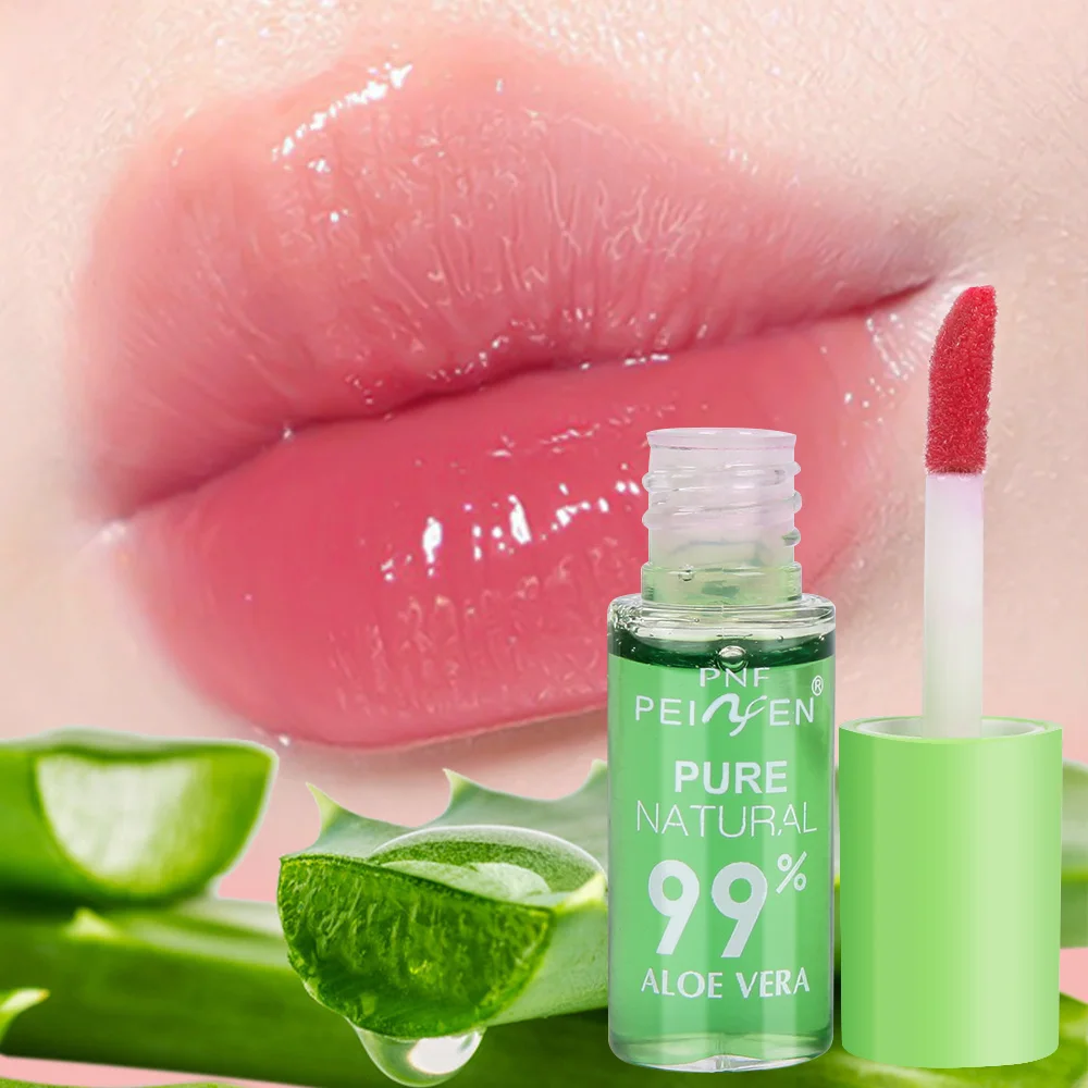 

1PCS Waterproof Moisturizing Natural Aloe Essence Lip Gloss Changable Color Portable Long Lasting Nutritious Lipstick Lips Care