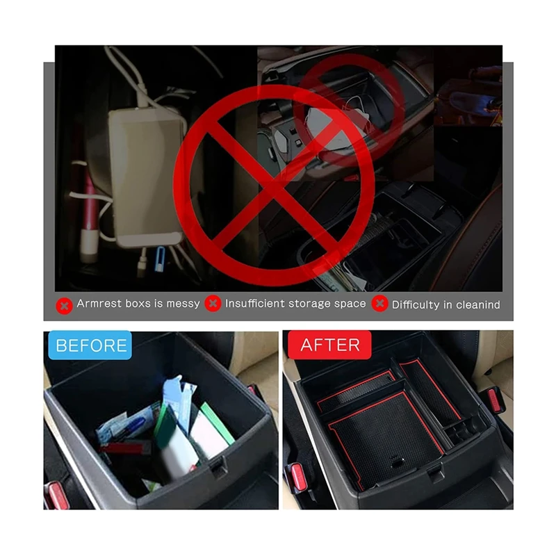 Контейнер для хранения центрального подлокотника консоли Внутренний органайзер