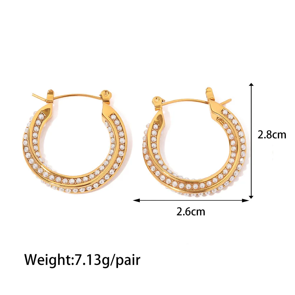 Stainless Steel PVD 18K Gold Plated Tarnish Waterproof Zircon Rhinestoned Twist Hoop Earring  For Woman Jewelry Wholesale Trendy