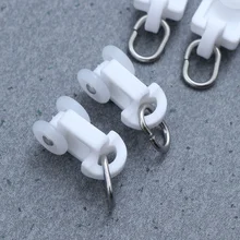커튼 트랙 롤러 트윈 휠 캐리어 드레이프 레일 슬라이딩 글라이더, 창문 샤워 고정 메커니즘, 목재 블라인드, 50 개