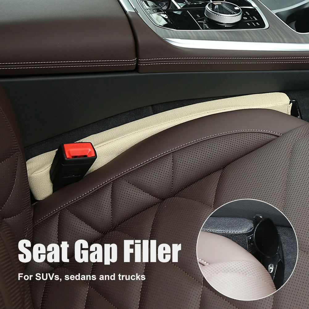 

2Pcs Universal Car Seat Gap Filler Leather Gap Filler Plug Memory Foam Stuffing Center Console Seam Plug for Car SUV Truck