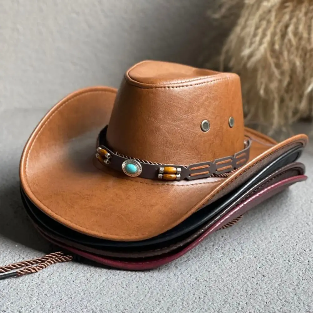 

Cowgirl Hat For Women Drawstring Travel Sombrero Hombre Big Brim For Men Cowboy Hat Women Cap Fisherman Hat Bucket cap