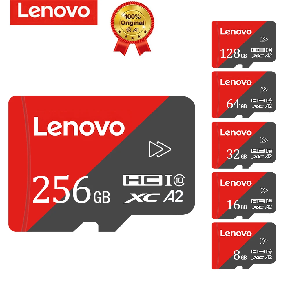 Lenovo Class 10 Memory Card 8GB 16GB 32GB 64GB 128GB 256GB 4k HD Micro TF SD Flash Cards Waterproof For Phone Camera