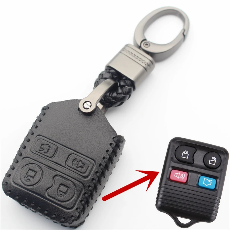 

FLYBETTER брелок из натуральной кожи с 4 кнопками, чехол для дистанционного ключа для Ford Crown/Victoria/Escape/Expedition/Explorer L356