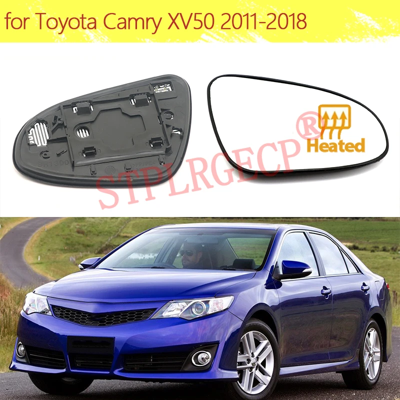 Фото Зеркальный элемент бокового зеркала заднего вида с подогревом для Toyota Camry XV50 2011-2018, левый и правый. №1