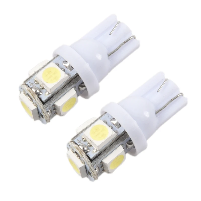 

60 шт./упаковка, запасные белые светодиодные лампы T10 168 2825 W5W 5050 5 SMD, светильник в