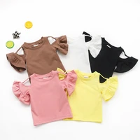 blouse for girls shirts summer baby shirt cotton off shoulder lotus leaf blouses girls high quality tops