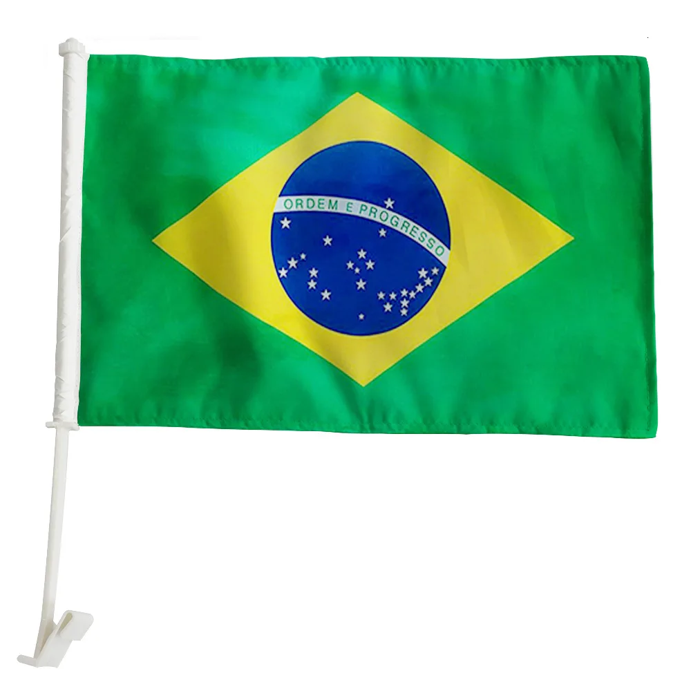

xvggdg 30*45cm Brazil National car Flag BRA BRAZ Brazil Car window flags