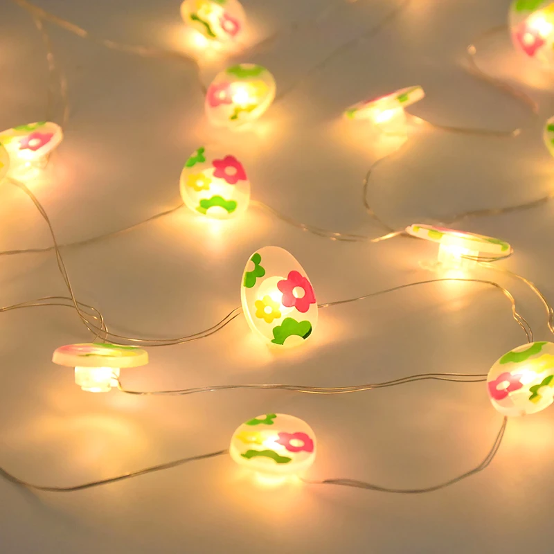 

2M 20LED Easter Bunny String Lights Cute Rabbit Carrot Egg Fairy Light Garland Happy Easter Party Home Room Decoration Supplies