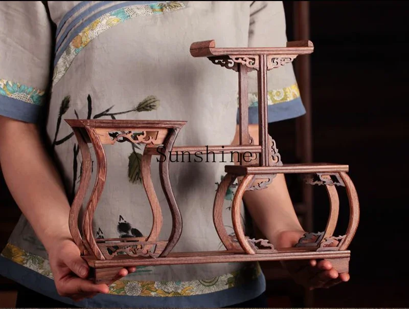 Деревянный чайный сервиз с крыльями курицы маленькая рамка орнаментом павильон