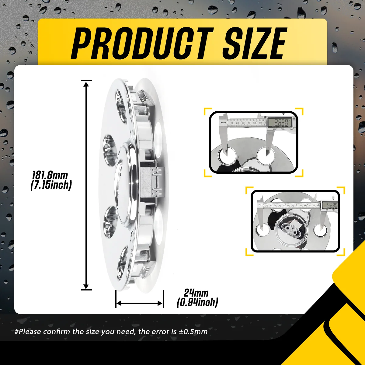 DewFlew 1/4 шт. наружный диаметр 181 6 мм/7 15 дюйма внутренний 161 мм/6 34 центральная крышка
