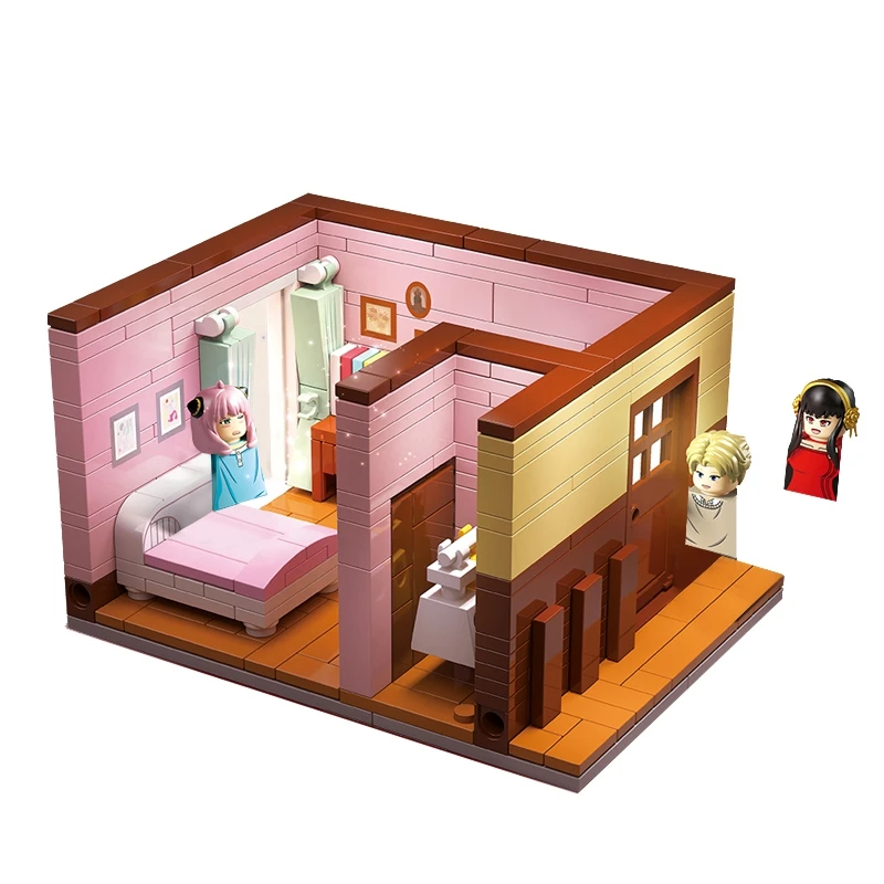 

MOC Anime Spy X Family Figure Anya Forger Action Model Kit Living Room Blocks Set Christmas Gift Kids Toys For Boys Girls