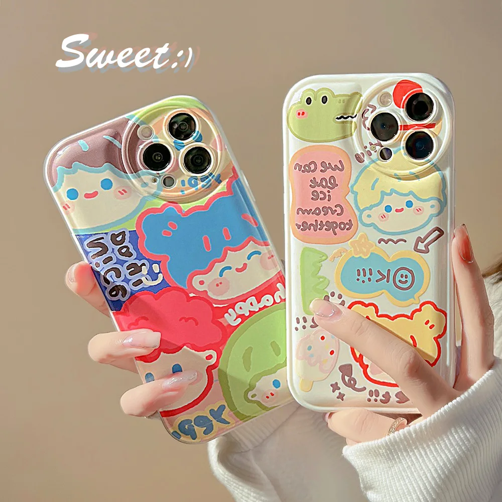 

Graffiti for 12 Apple 13promax mobile phone case iPhone13 new bubble xs silicone xr couple 11