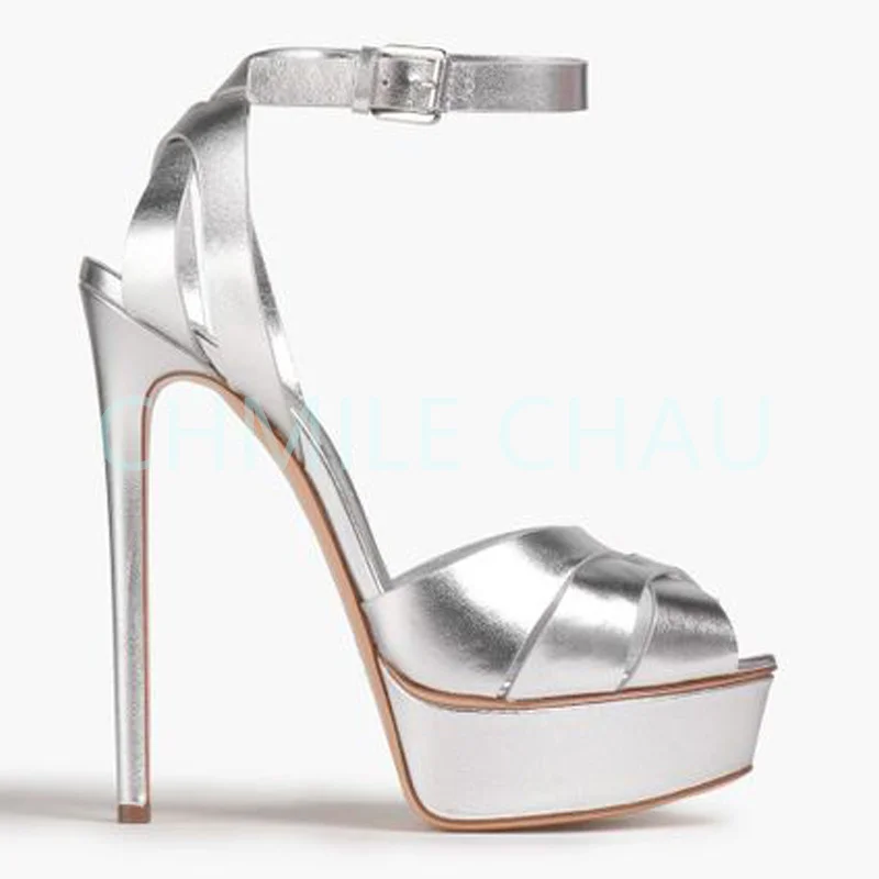 

【Measure your feet length before order】Luxury Designer Platform High Heel Sexy Sandals Woman Fashion Sexy Party Shoes 6-CHC-32