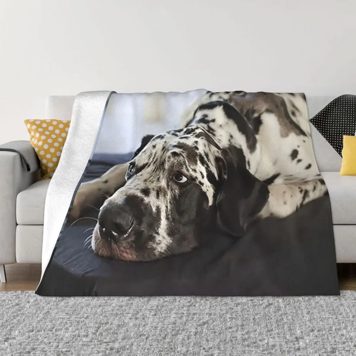 Great Dane Blanket Sofa Cover Fleece Decoration Animal Breathable Ultra-Soft Throw Blankets for Bedding Car Quilt
