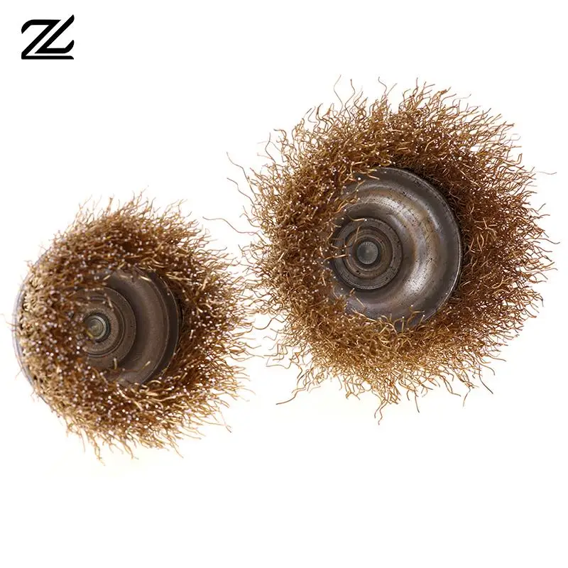 

1Pcs Bowl Wire Brush 1/4" Shank Flat Steel Wire Wheel Electric Drill Grinding Mill Polish Wheel Derusting Tool Power