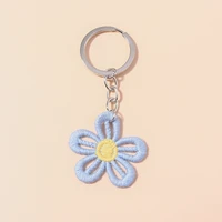 new fashion flower keychains for car key souvenir gifts for women men handbag pendants key chains diy jewelry accessories