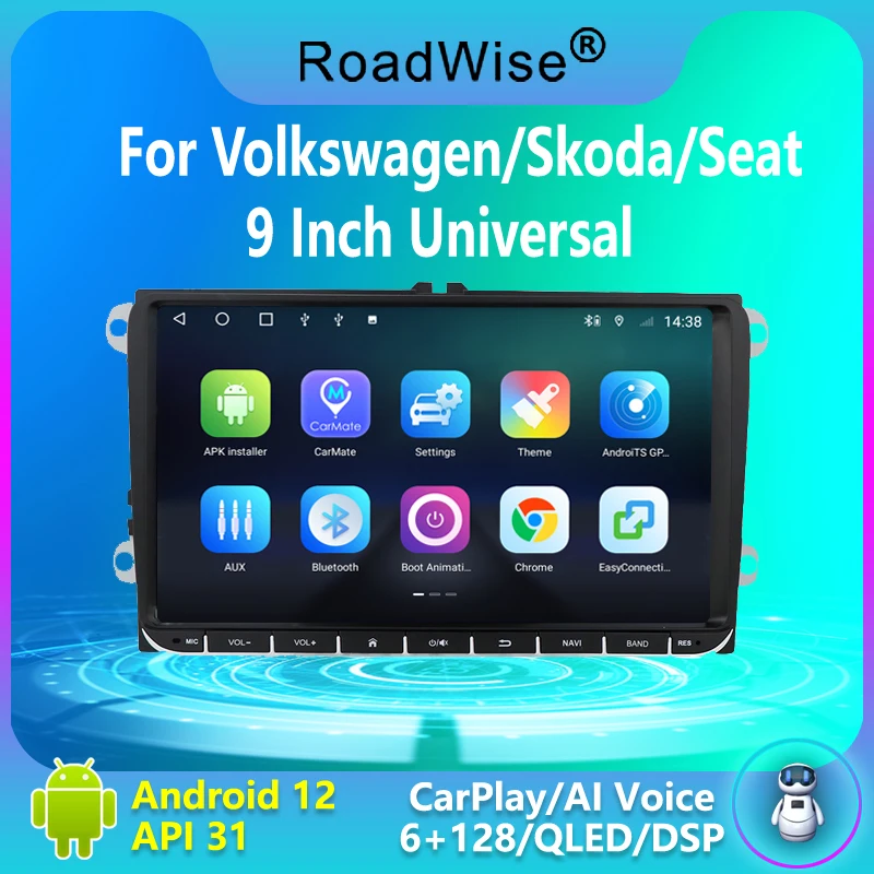Android Auto Radio For VW Volkswagen Golf Polo skoda rapid octavia Tiguan Passat b7 2 Din Car Multimedia Player 4G WIFI GPS DVD