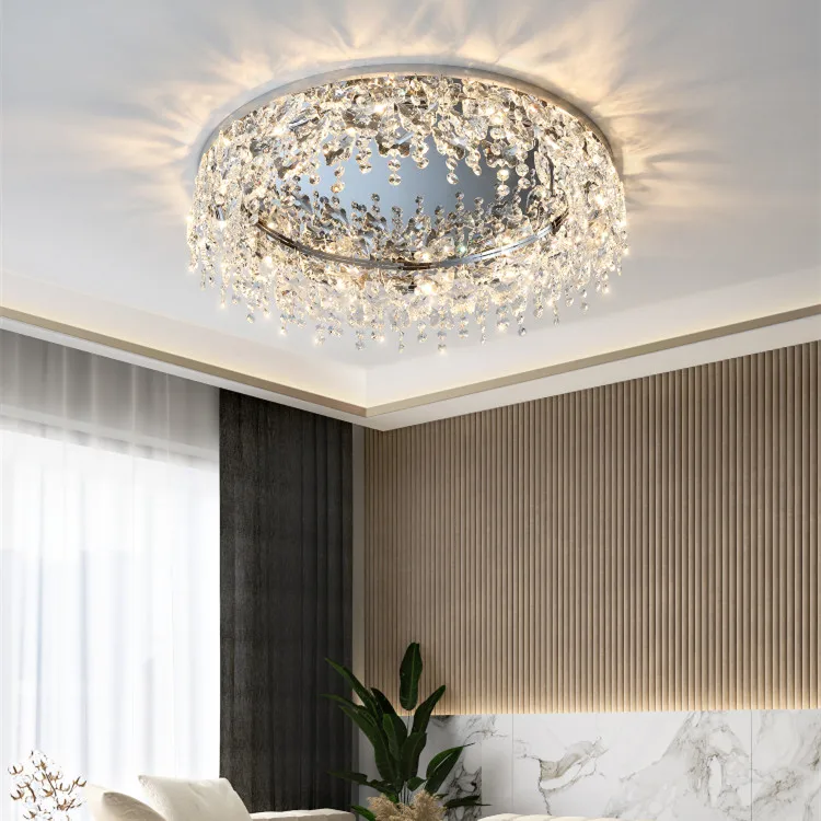 

Luxury crystal living room lamp Nordic led ceiling lamp master bedroom lamp simple modern atmosphere room lamp new style
