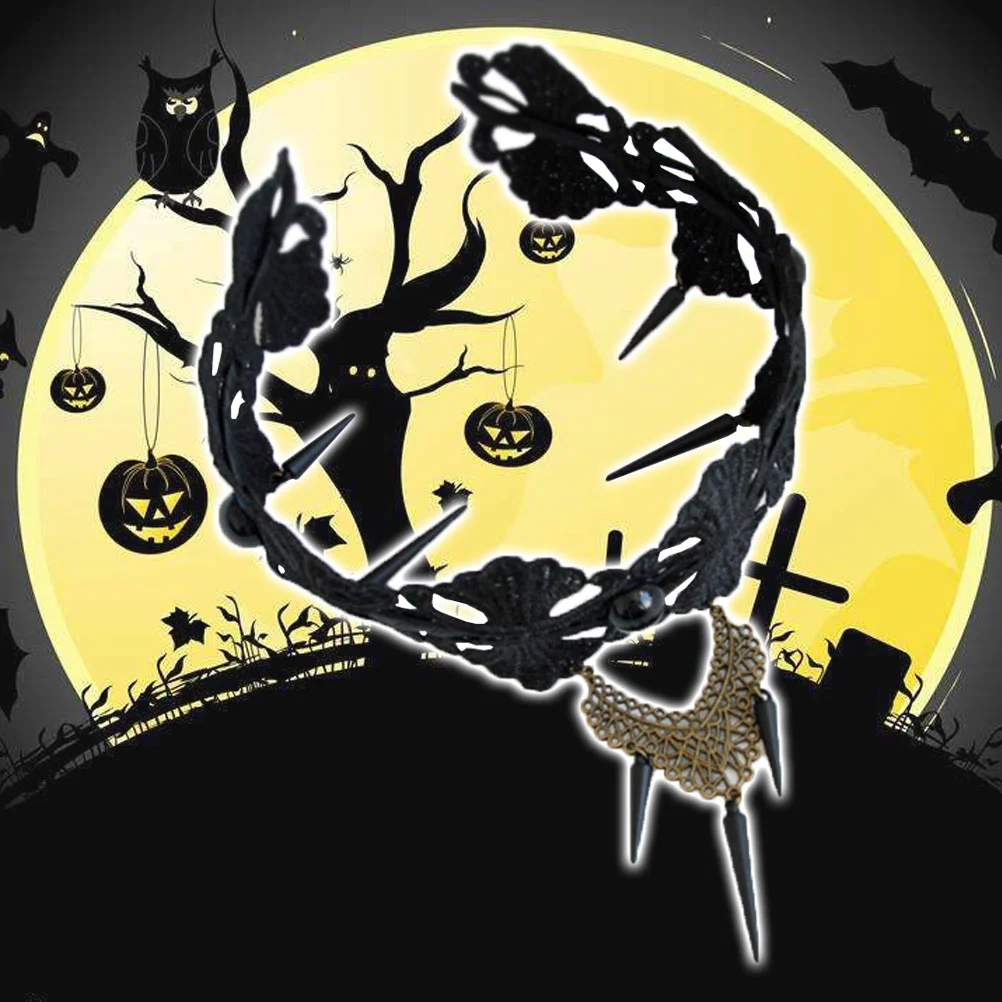 Корона повязка на голову кружевные заклепки для волос женские украшения