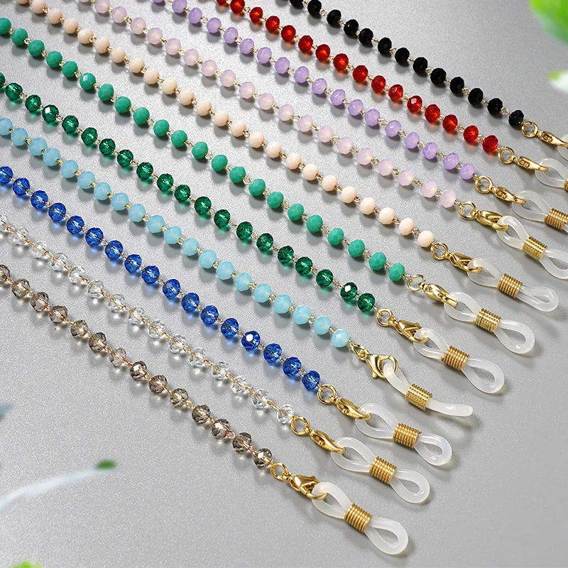

Creative Crystal Beaded Eyewear Chain Anti-Slip Woman Men Sunglasses Lanyard Face-Mask Holder Cord Colorful Glasses Jewelry