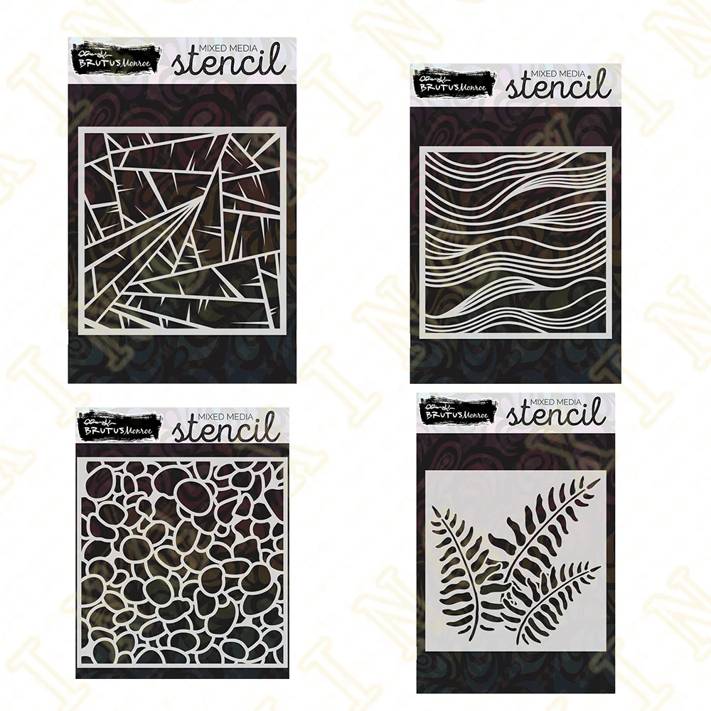 

2023 New Stencils Graphics Painting Scrapbooking Stamp Ornament Album Embossed Template DIY Reusable River Rocks Decor Layerin