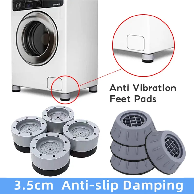 

4Pcs Anti Vibration Pads Washing Machine Rubber Feet Legs Mat Anti-vibration Pad Universal Noise-reducing Leg Base for Furniture