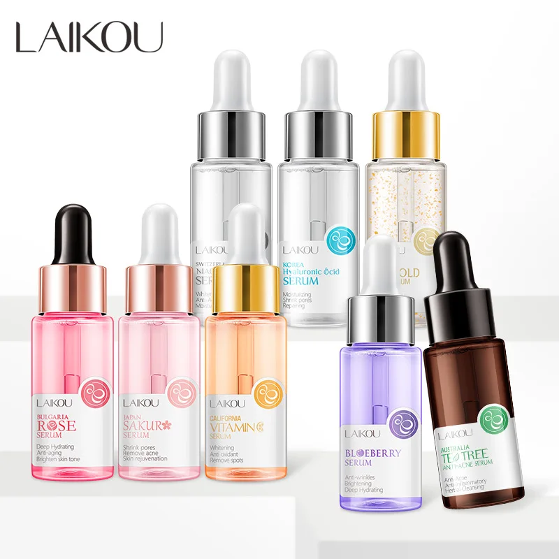 

LAIKOU Face Serum Japan Sakura Essence Skincare Anti-Aging Hyaluronic Acid 24K Gold Whitening Anti Wrinkle Skin Care Products