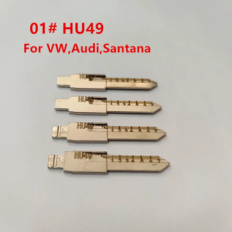 

10pcs 01# HU49 Lishi Engraved Line Uncut flip Metal key blade for VW Jetta Santana for KD keydiy xhorse VVDI remotes No.01