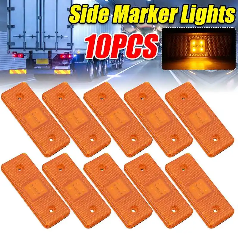 

10pcs 24V Truck Trailer Side Marker Indicators light Car Signal Brake Rear Warning Tail Light LED Warning Lamp Bus Lorry Bus