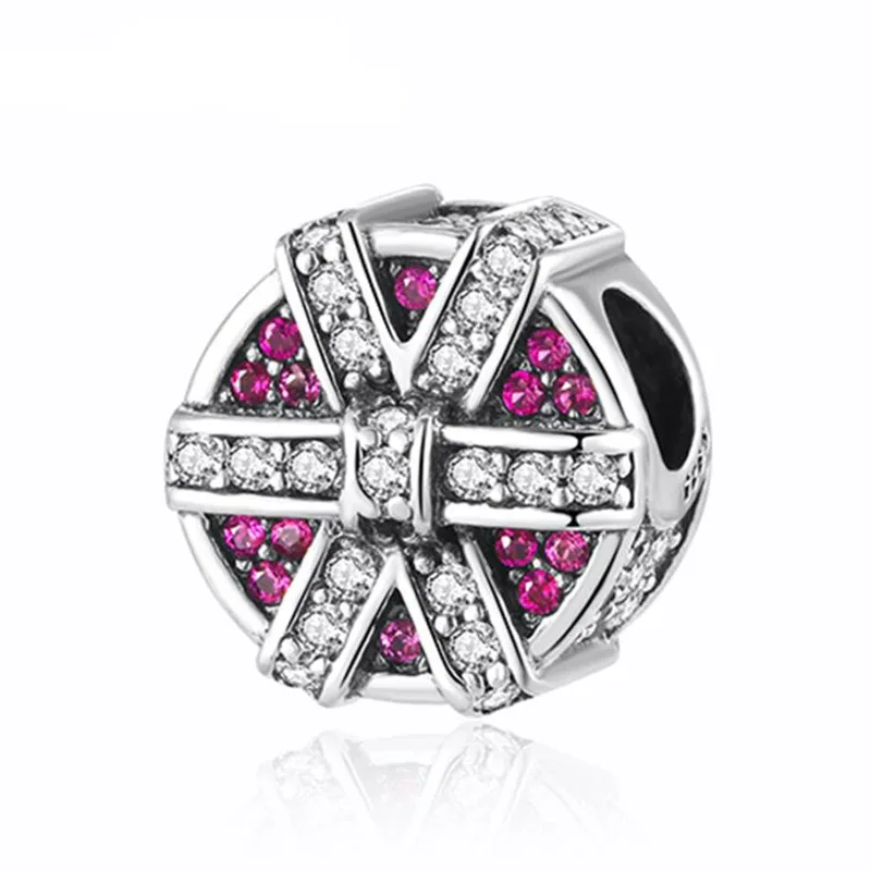 

Блестящая Подарочная коробка с красным и прозрачным кубическим цирконием, подвеска «сделай сам», ювелирные изделия, подходит для женского браслета, подлинный подарок для девушки