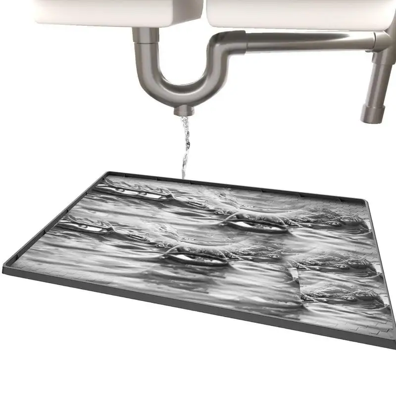 

Водонепроницаемый силиконовый коврик под раковину, силиконовый коврик под раковину 34X22, подкладка под раковину вмещает более 2 галлонов